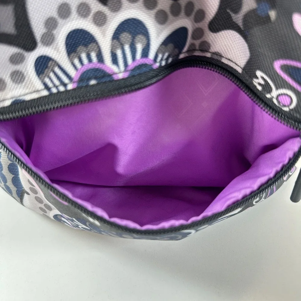 Vera Bradley Heather Small Backpack Purple Grey Floral Paisley Zippered Bag